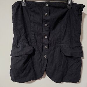Universal Thread Black Skirt with Button-Front Detail